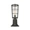 Z-Lite Helix 1 Light Outdoor Pier Mounted Fixture, Black And Clear Seedy 591PHM-553PM-BK - alternate 4